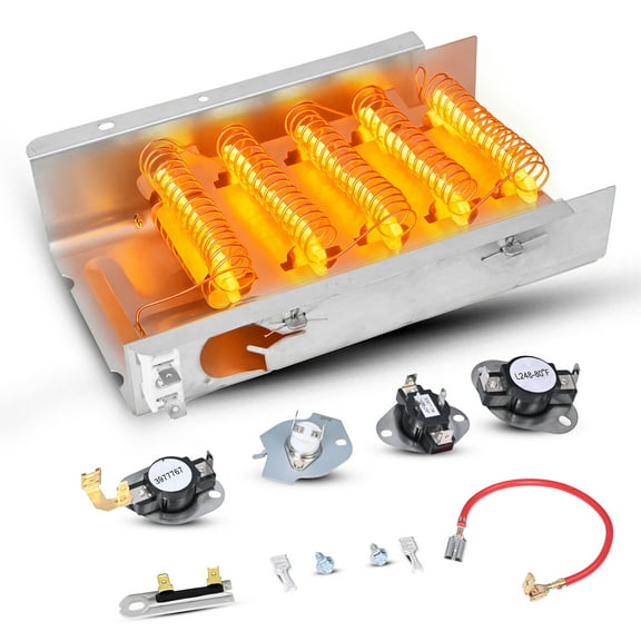 Dryer Heating Element Replaces For Whirlpool WED4815EW1 WED5000DW2 WED6200SW1 WED6600VW0 WED4800BQ1 WED4800XQ0 WED4800XQ1 WED4900XW0 WED49STBW1 WED5100VQ1 WED5200VQ1 WED5300SQ0 WED5540SQ0 WED7000DW1