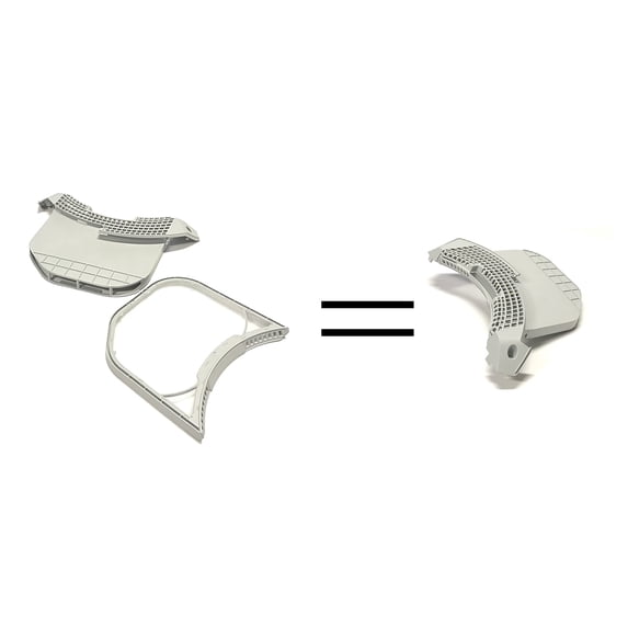 Dryer Lint Filter Cover & Lint Filter - No Ears Compatible With LG Model Numbers DLEX4270V, DLEX4270W, DLEX4370K