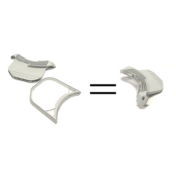 Dryer Lint Filter Cover & Lint Filter - No Ears Compatible With LG Model Numbers DLEX4270V, DLEX4270W, DLEX4370K