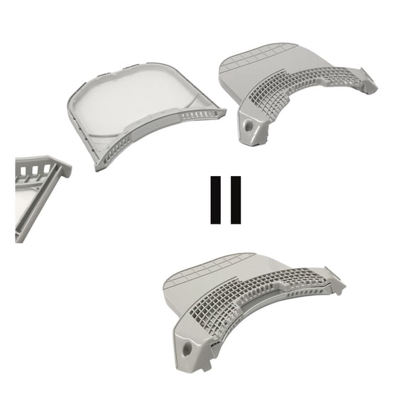 Dryer Lint Filter & Cover - Sits Flush Compatible With LG Model Numbers DLEX4270W, DLEX4370K, DLEX4370W, DLEX4500B