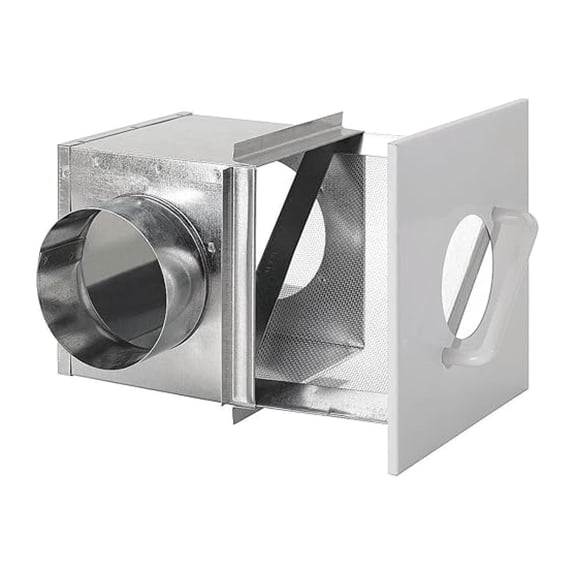 Dryer Lint Trap 4 Inch - Galvanized Metal Booster Fan Lint Filter - 8H-P3W2-C89R DBLT 4W - Fits 4" Duct - Easy Clean Window & Flange