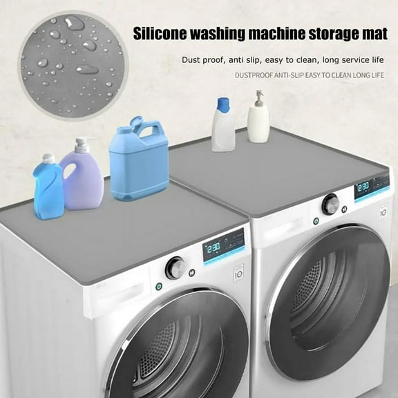Dryer Mat for Top of Dryer Silicone Washer Dryer Cover Top Washing Machine Cover Dust-Proof Waterproof Protector Mat B