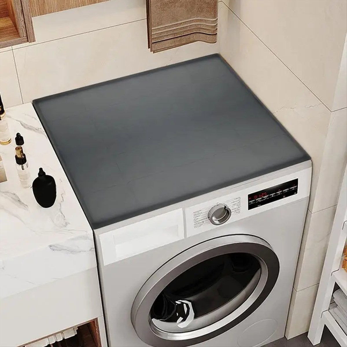 Dryer Mat for Top of Dryer Silicone Washer Dryer Cover Top Washing Machine Cover Dust-Proof Waterproof Protector Mat B