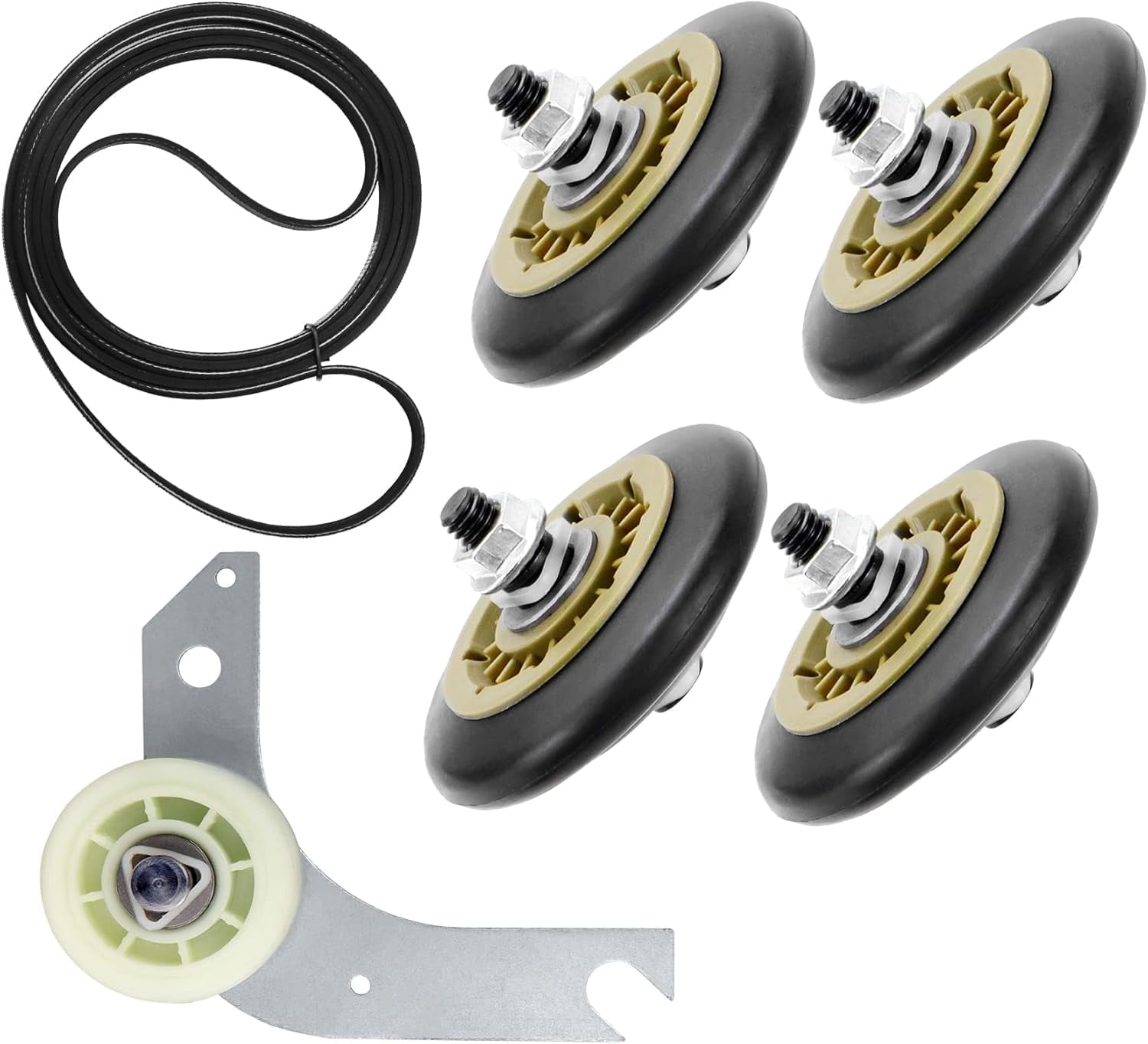 Dryer Repair Kit Compatible With electrolux Dryers, Includes 137315300 Dryer Belt, 134715900 Drum Support Wheel and 134793500 Idler Pulley