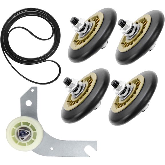 Dryer Repair Kit Compatible With electrolux Dryers, Includes 137315300 Dryer Belt, 134715900 Drum Support Wheel and 134793500 Idler Pulley