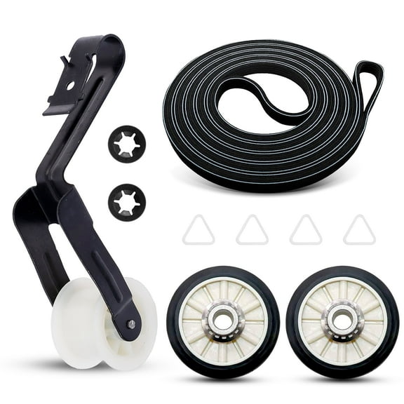 Dryer Repair Kit Drum Rollers 14210017 Belt 341241 Idler Pulley 14210023 Replacement For Amana NED4655EW1 NED4600YQ1 4GNED4600YQ1 NED4600YQ0 NGD4655EW2 NED4500VQ0 NED4500TQ0 NED4800VQ0 NED4700YQ1