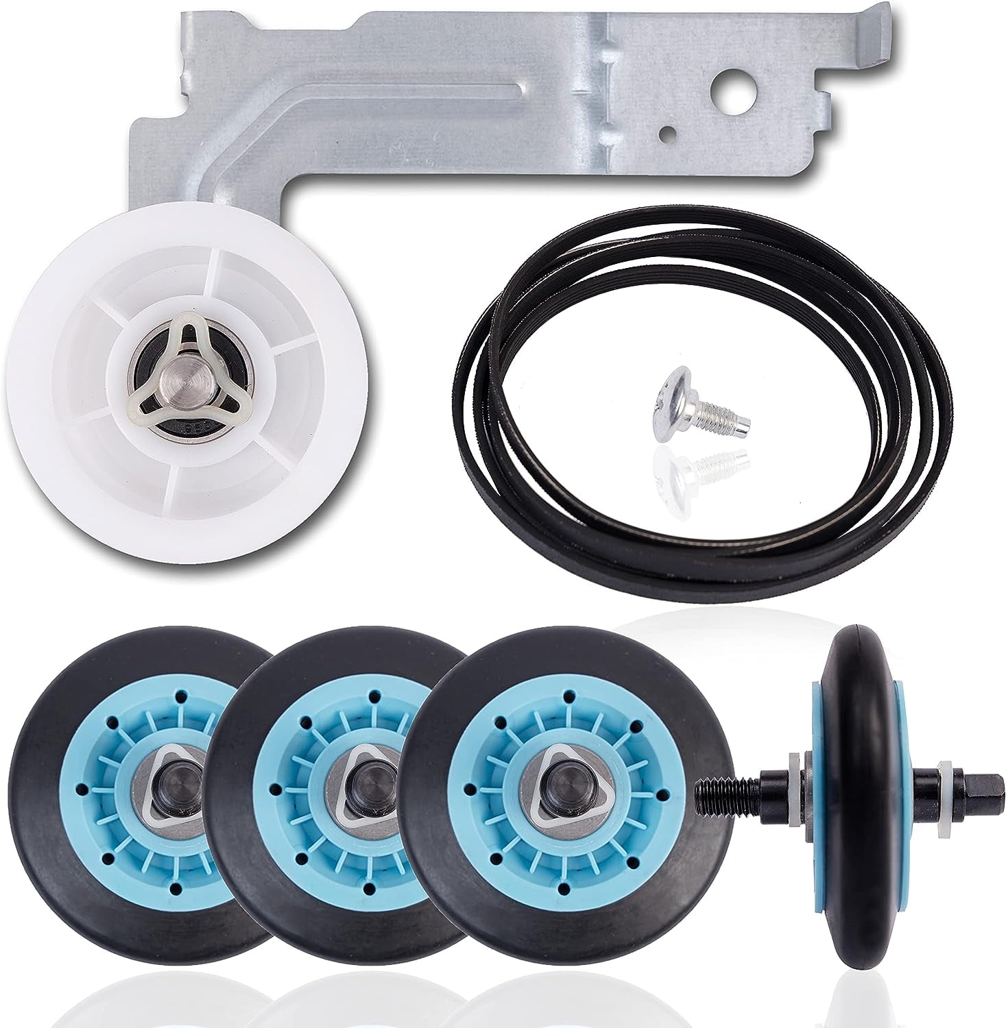 Dryer Repair Kit Replace For Samsung DV210AEW/XAA DV218AEW/XAA DV330AEW/XAA DV209AEW/XAA DV218AEB/XAA Drum Rollers Belt Pulley
