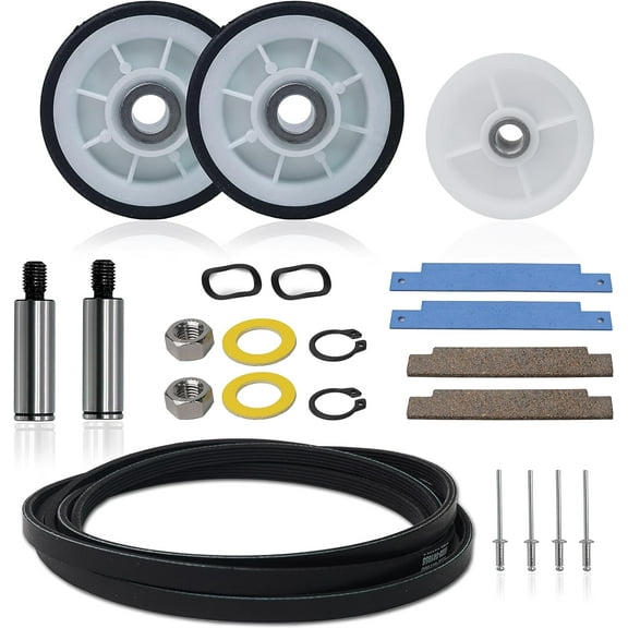 Dryer Roller Wheel Drum Support Kit Kit Maytag 12001541 312948 2 Pack + Idler