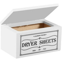 Hvxrjkn Wooden Dryer Sheet Holder with Lid Large Wooden Capacity Dustproof Softener Sheets Dispenser Easy Access Multipurpose Dryer Storage Box for Laundry Room Bathroom