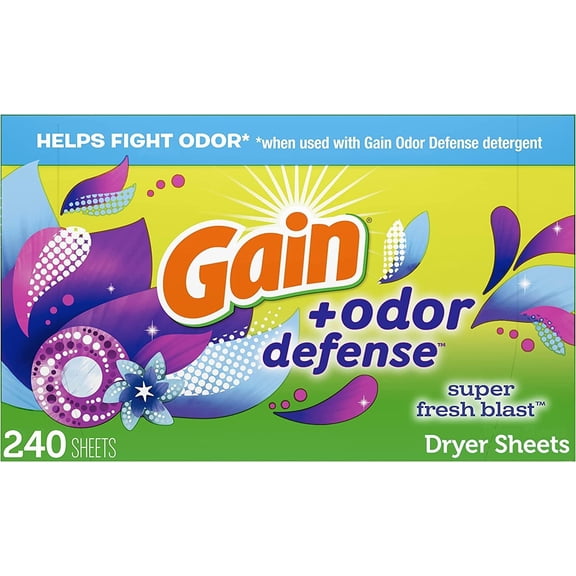 Dryer Sheets Plus Odor Defense, Super Fresh Blast Scent, 240 Count, Helps fight static and odor, laundry sheets