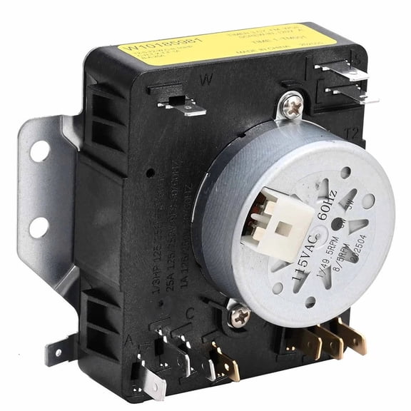 Dryer Timer Control W10185981 WPW10185981 AP6016540 PS11749830, Metal ABS Replacement Part, for Clothes Dryers, Standard 10-1/4 Inch Terminals