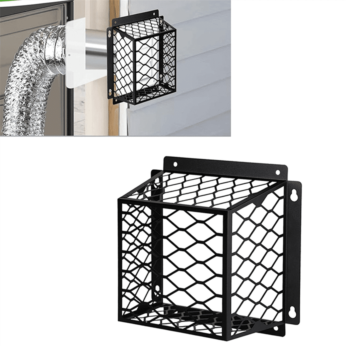 Dryer Vent Bird Guard,Dryer Vent Cover Guard for Bathroom Exhaust Fan Ventilation, Ventilation Bird Cage A Metal White,1 x Bird guard 10 x screw