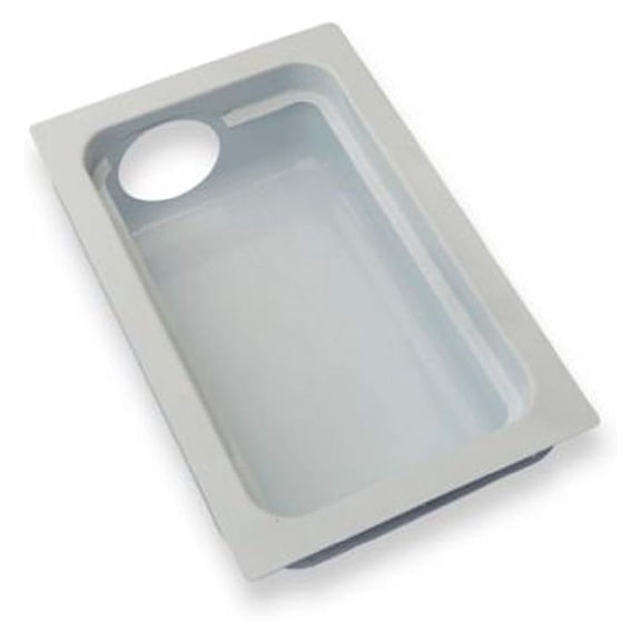 Dryer Vent Box 6 Inch - Metal Wall Vent for Dryer - 2x6 Framing - White Powder Coated - with Snap-On Trim Ring - Down Venting Compatible