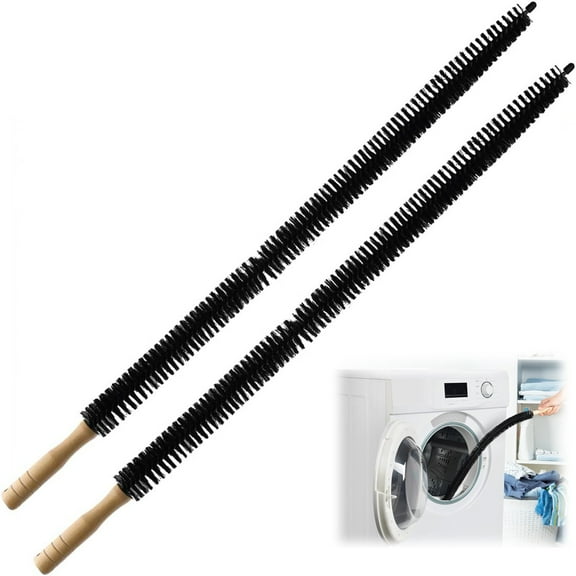 Dryer Vent Cleaner Kit, 2 Pack Clothes Lint Trap 30 Inch Long, Dryer Lint Brush Vent Trap Cleaner Flexible Refrigerator Coil Brush (2 Pack,Black)