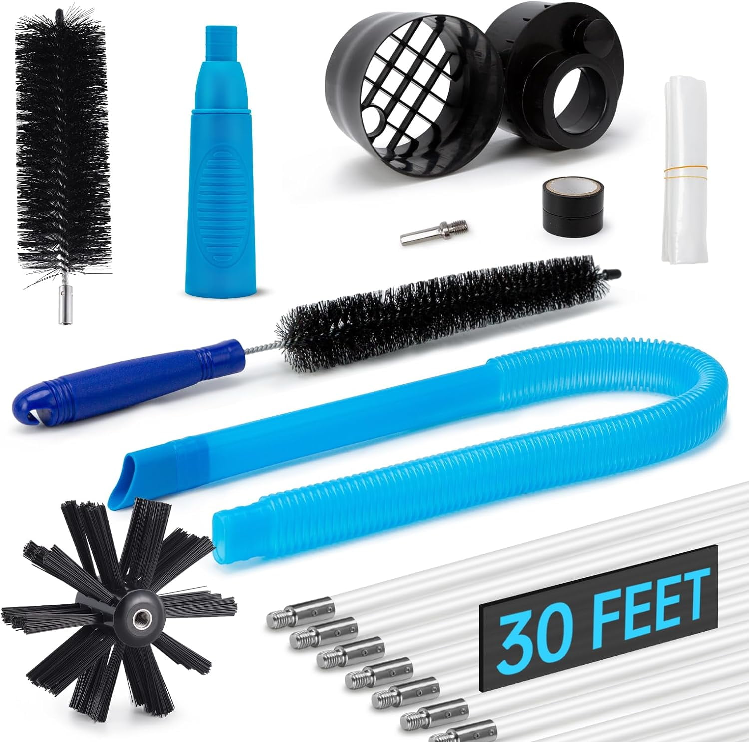 Dryer Vent Cleaner Kit 30 Feet, 10 Pcs Dryer Vent Duct Cleaning Kit with Vacuum Hose