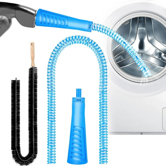 Dryer Vent Cleaner Kit, 32.4-Inch Flexible Vacuum Hose Attachment with Lint Remover Brush, Deep Reach Tool for Dryer & Refrigerator Coil Cleaning, Helps Prevent Fires & Save Energy
