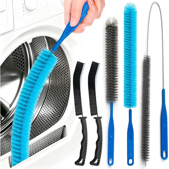Dryer Vent Cleaner Kit - Long Dryer Vent Cleaning Brush, Dryer Lint Cleaner Remover Refrigerator Long Coil Cleaning Kit - Appliance Brush - AC Cleaning Brush Set for Household Tools