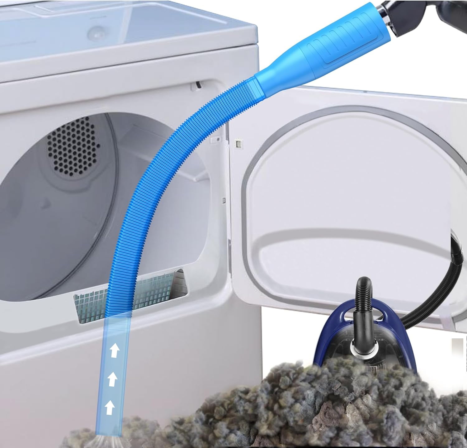 Dryer Vent Cleaner Kit Vacuum Attachment - Multiple Combinations V1 Lint Remover Power Washer and Hose Quickly Removes