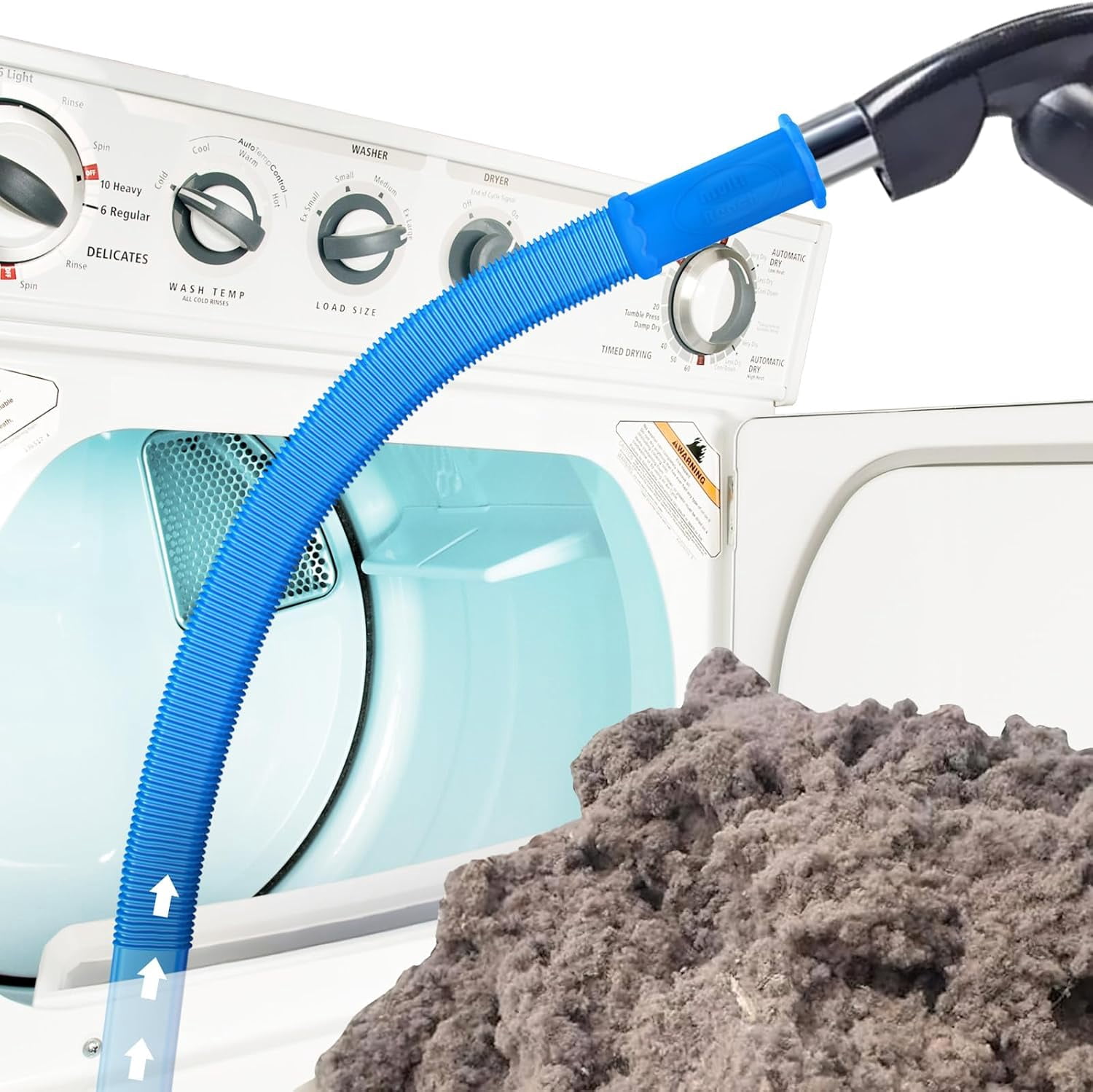 Dryer Vent Cleaner Kit Vacuum Hose Attachment Compatible with Most Vacuum Cleaner, Quickly Lint Remover Cleaning Supplies