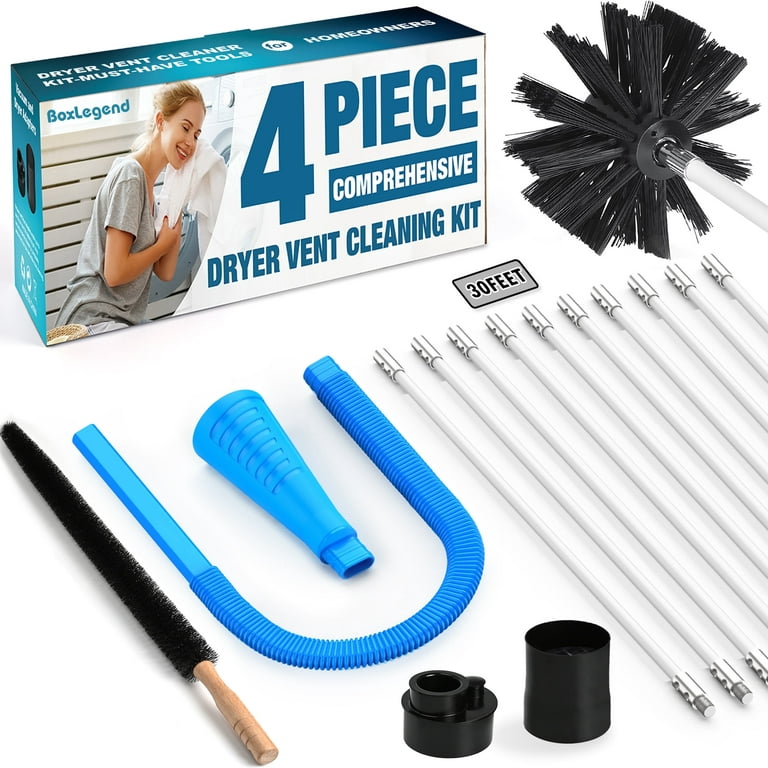 30 Feet Dryer Vent Cleaner Kit,Lint Brush with Drill Attachment,Dryer  Cleaner Brush for Easy Cleaning 