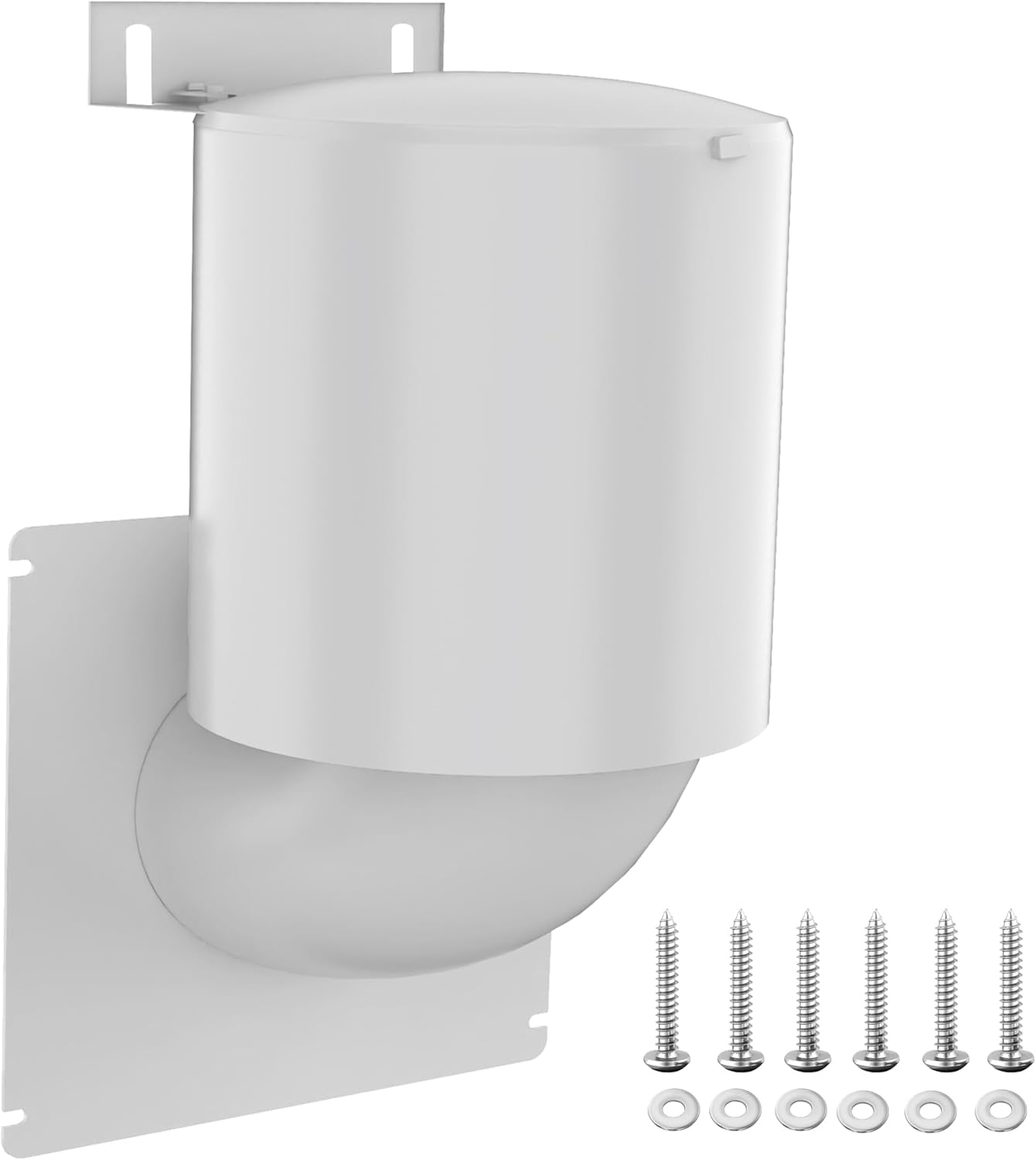 Dryer Vent Cover 4 inch UV Resistant with Screws and Washers Necessary for Installation, Outdoor Dryer Vent Seal Natural Energy Saving, Clothes Dryer Replacement Vents(White)
