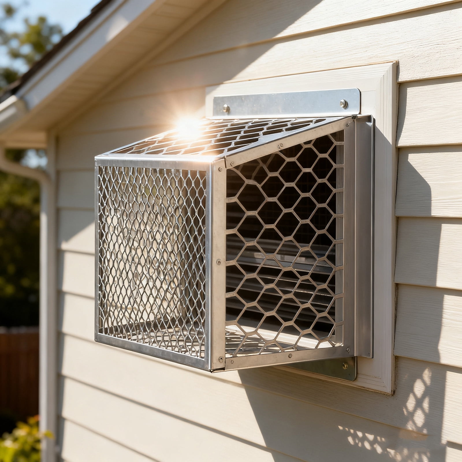 Dryer Vent Cover Guard Stainless Steel Bird Exclusion Screen - Home Improvement HVAC Accessories for Dryer Exhaust Ventilation 7.0"x7.0"x5.0" (Silver)