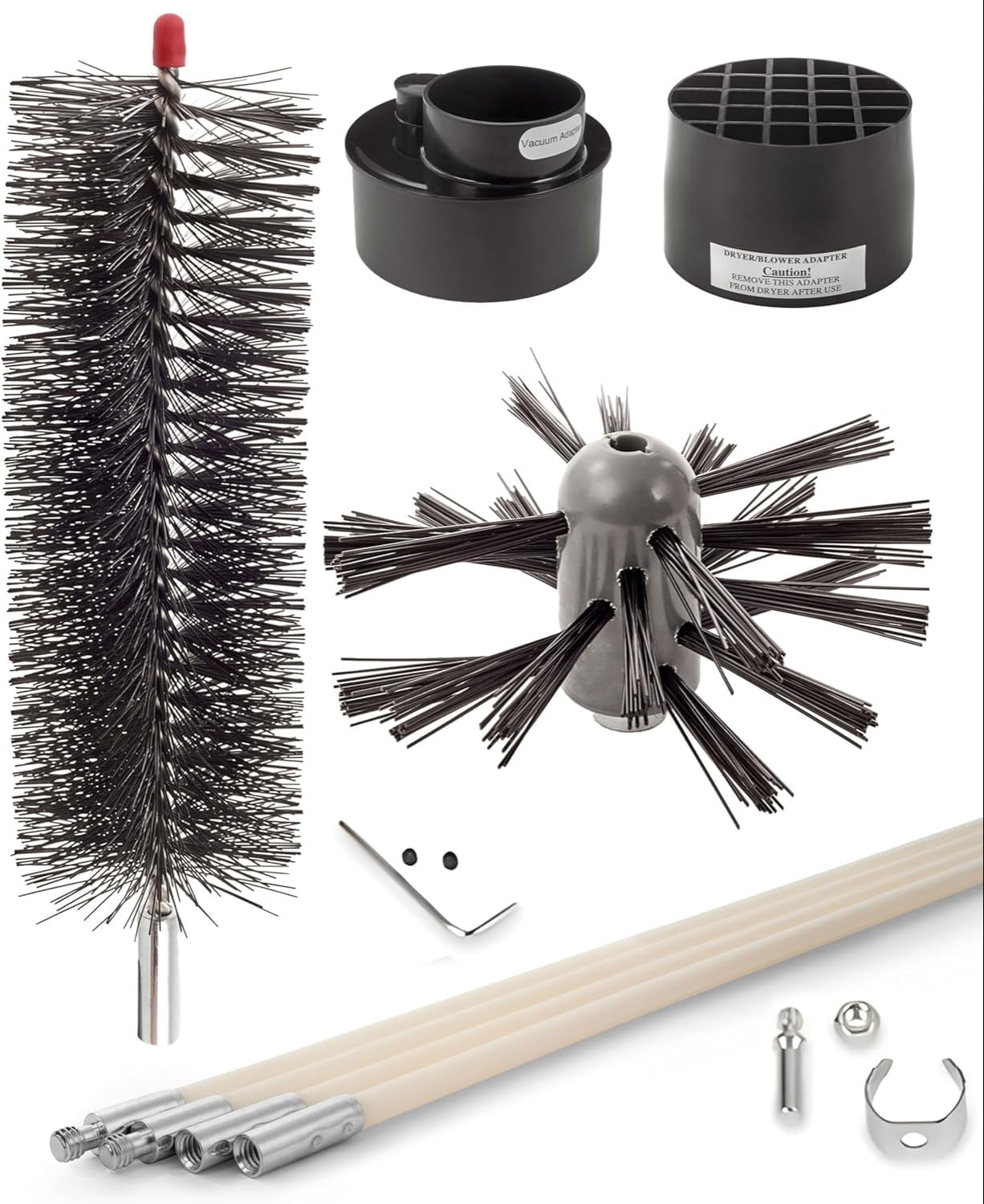 Dryer Vent Duct Cleaning Kit -  RLE202 LintEater Rotary Dryer Vent Cleaner Kit, Removes Lint, Dryer Vent Cleaning System Extends Up to 12’ with 4 Flexible 3' Rods, Air Duct Cleaning Tools