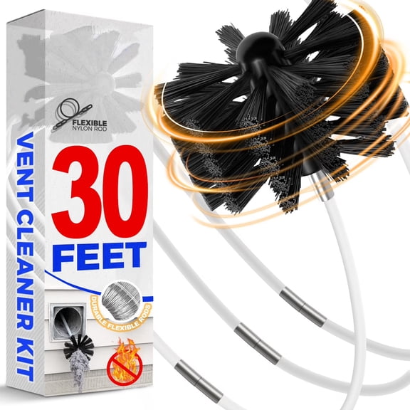 Dryer vent brush cleaner 30 ft , Dryer vent cleaning kit,Flexible Dryer vent cleaner Tool for Easy Cleaning, Lint Remover kit