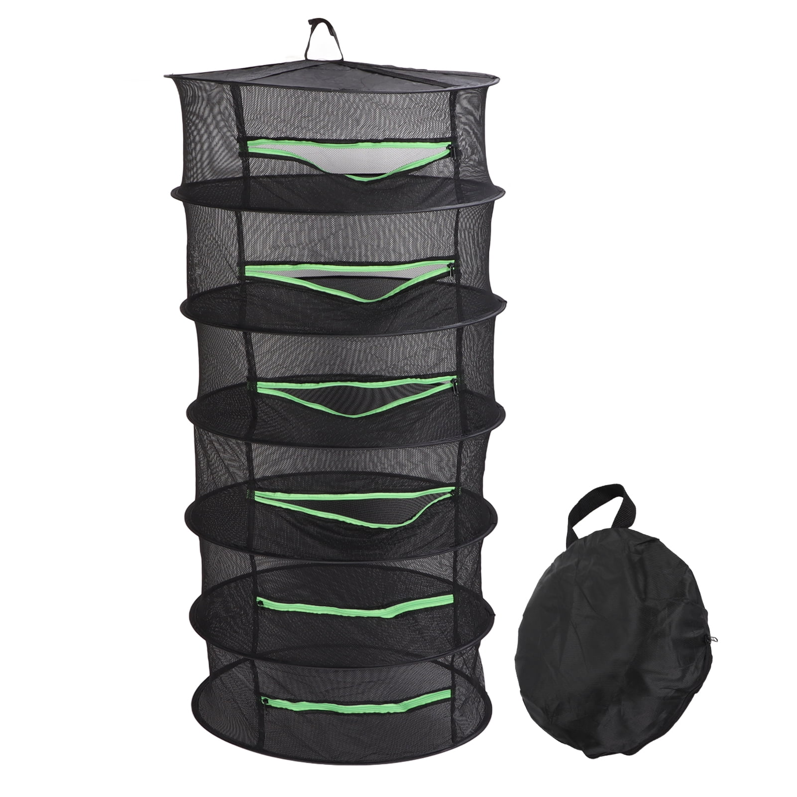 Drying Baskets,Herb Drying Rack Plant Dryer Mesh Hanging Drying Net with Green Zippers