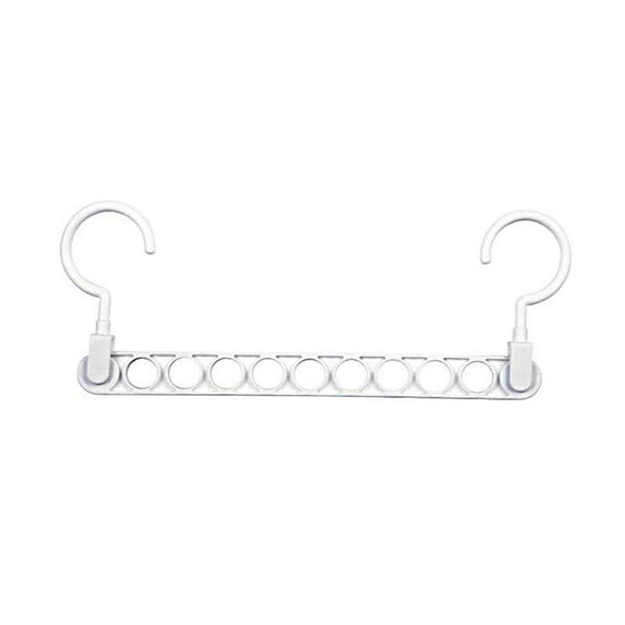 Drying Clothes Hanger 9 Holes Two Hook Design Portable Rotating Heavy-duty Laundry Rack for Home-White