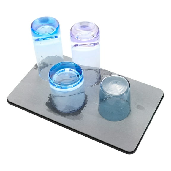 Madesmart Dish Mat, Drying Stone Collection, Accelerates Moisture Evaporation, Natural & Mineral Materials, Non-Slip Base, Carbon