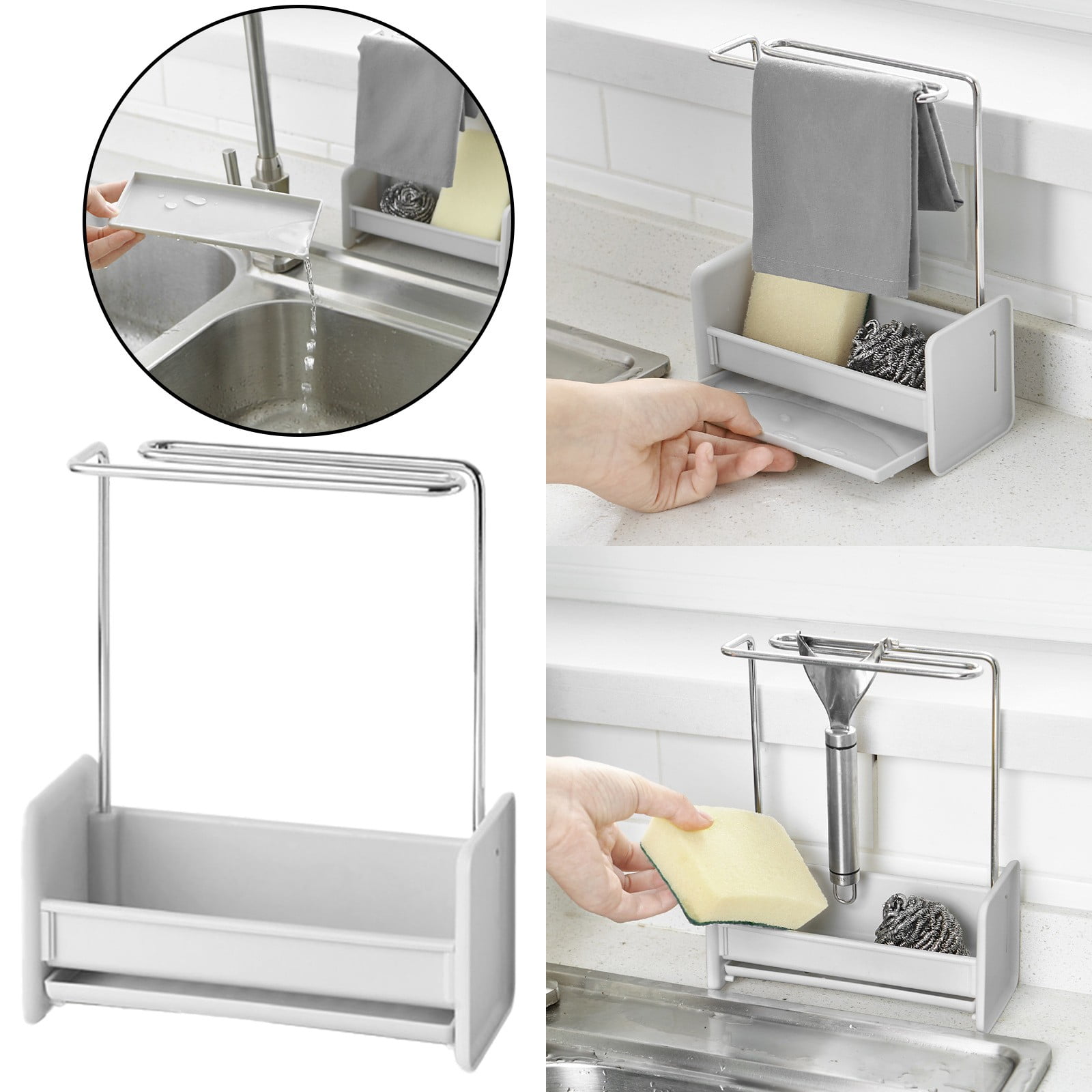 Drying Dish Rack for Counter Big Foldable Dish Rack Dish Sponge Holder