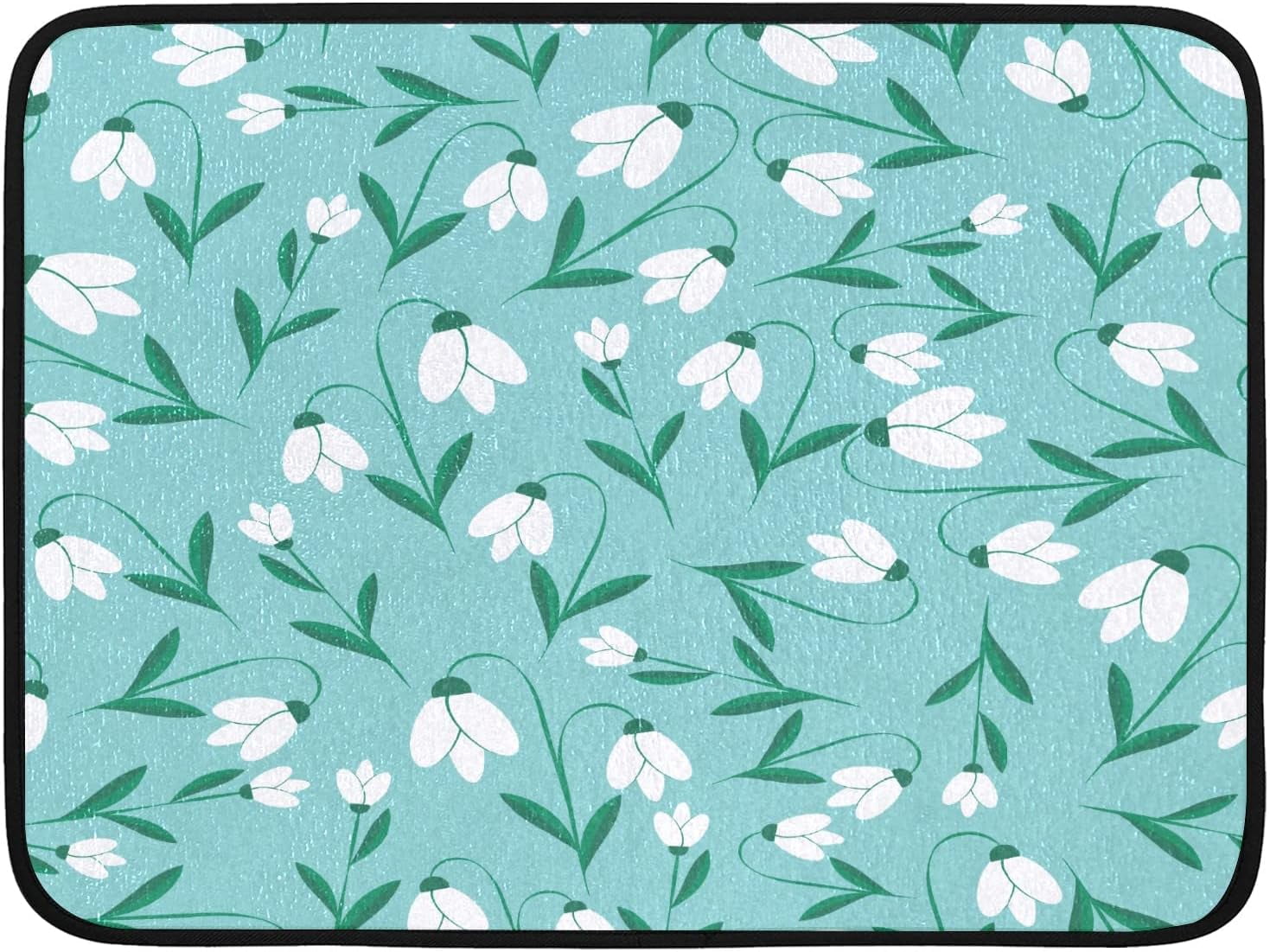 Drying Mat for Kitchen Counter Country Flowers Dish Drying Mat Dish