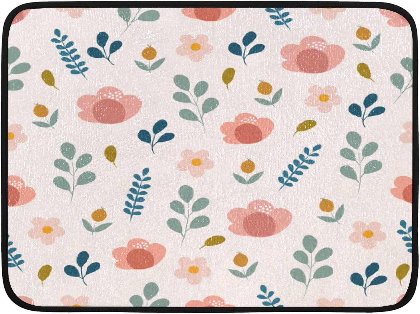 Drying Mat for Kitchen Counter Country Flowers Dish Drying Mat Dish