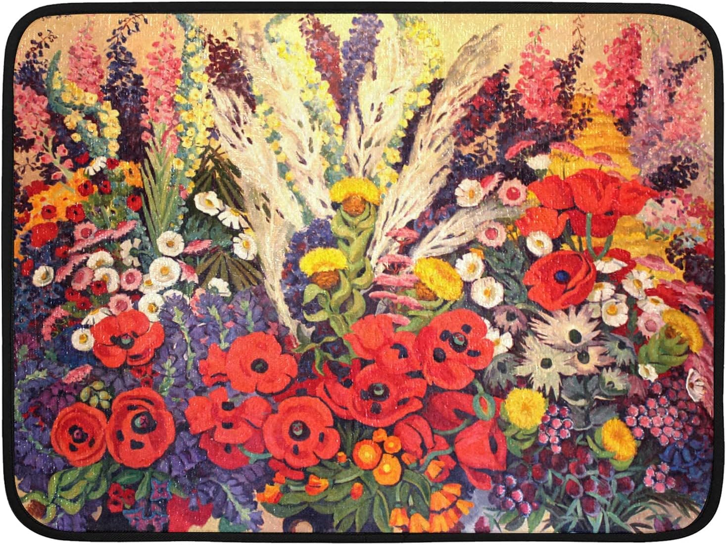 Drying Mat for Kitchen Counter Floral Pattern Dish Drying Mat Dish