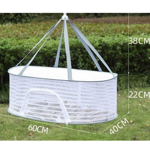 Drying Rack 1 Layer Hanging Mesh Net for Plants Hanging Drying Fish Net Foldable Hanging Mesh Dryer for Buds, Fruits, Hydroponics Flowers, Vegetables, Fish, or Clothes, DollWhite