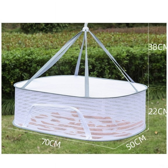 Drying Rack 1 Layer Hanging Mesh Net for Plants Hanging Drying Fish Net Foldable Hanging Mesh Dryer for Buds, Fruits,Vegetables, Fish, or Clothes, DollWhite,50*70cm