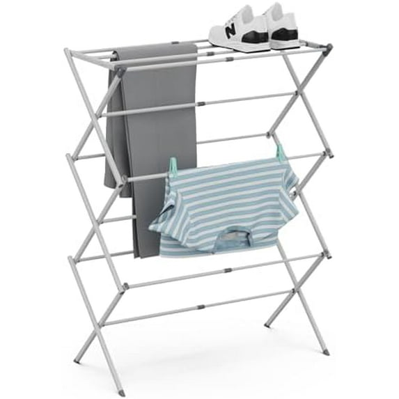 Drying Rack for Laundry, Foldable Clothes Drying Rack, Small Collapsible Dry Rack for Clothes, Use for Indoor & Outdoor Drying Clothes, 40"x29"x14.5"(White)
