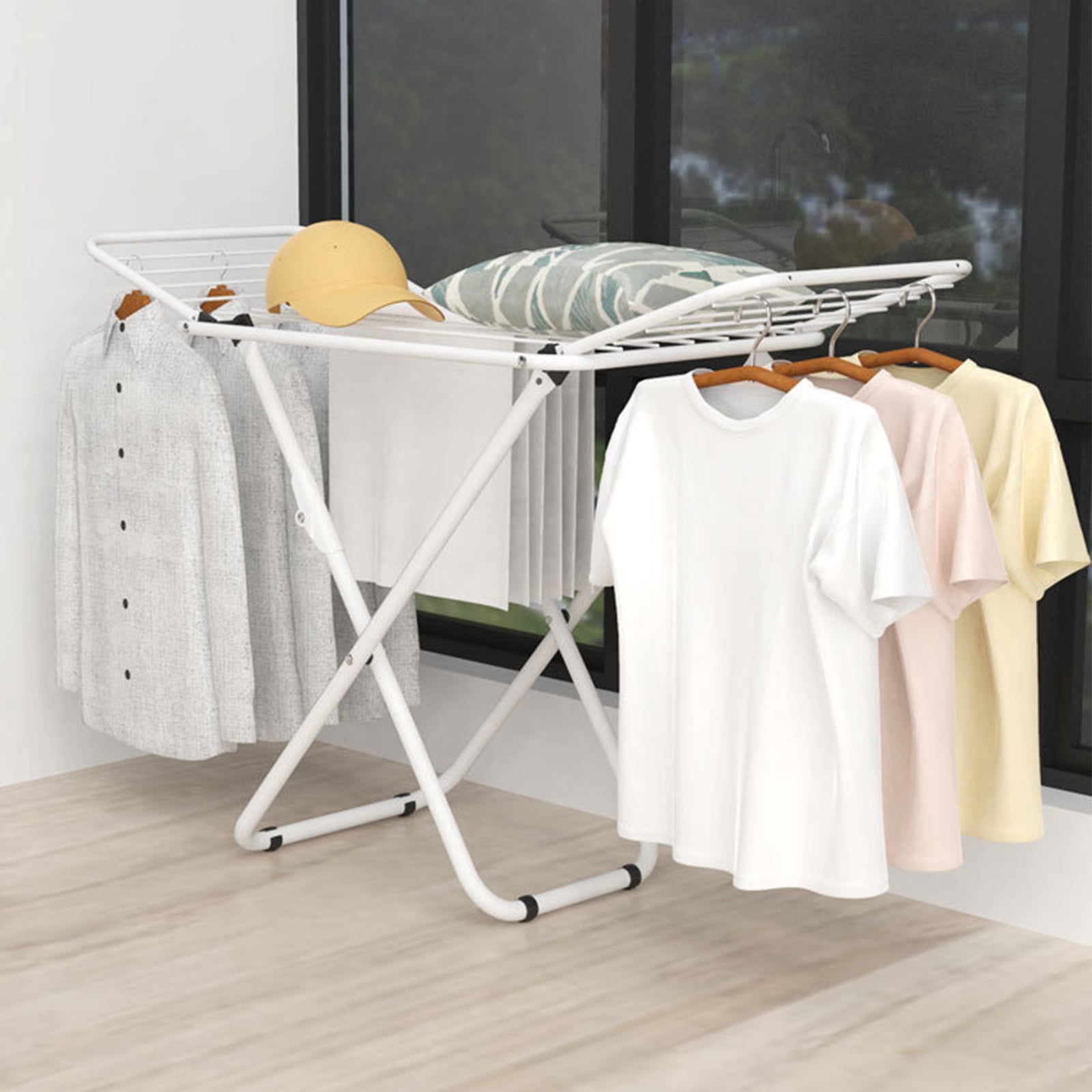 Drying Rack MultiFunction Drying Rack Wing Type Floor Folding Drying