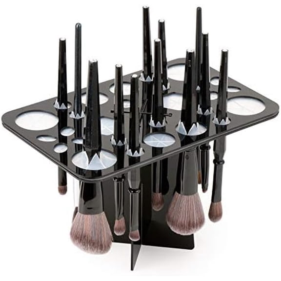 Drying Rack for Brushes, Collapsible Stand with 28 Slots for , , and  Brushes - Black, Unisex,  for Artists and Enthusiasts