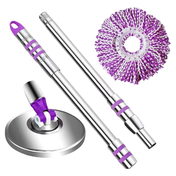 Drying Rotating Floor Mop For Home Use Aesthetic Telescopic Handle Stainless Steels Disc Replaceable Cleaning Pad
