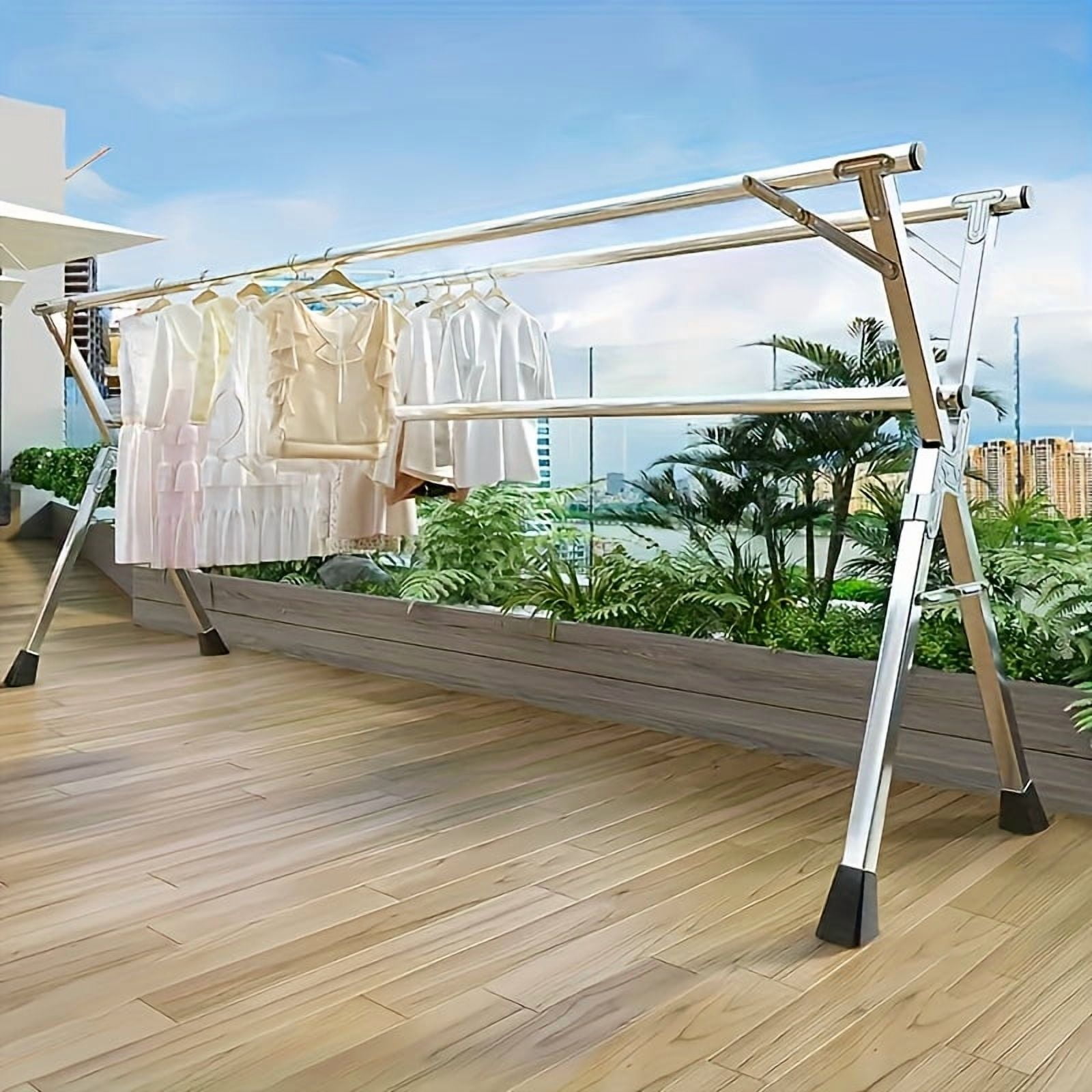 Drying And Storage Racks, Foldable Stainless Steel Triple-Bar With 20 ...