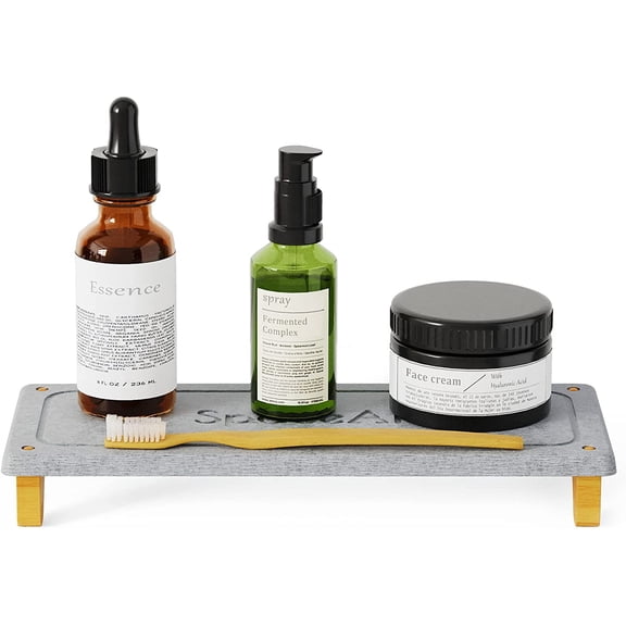 DryingNeat Sink Organizer, Instant Dry Sink Caddy Organizers, Kitchen Sponge Soap Holder Dispenser, Countertop Fast Drying Rack (Bamboo Feet, Gray)