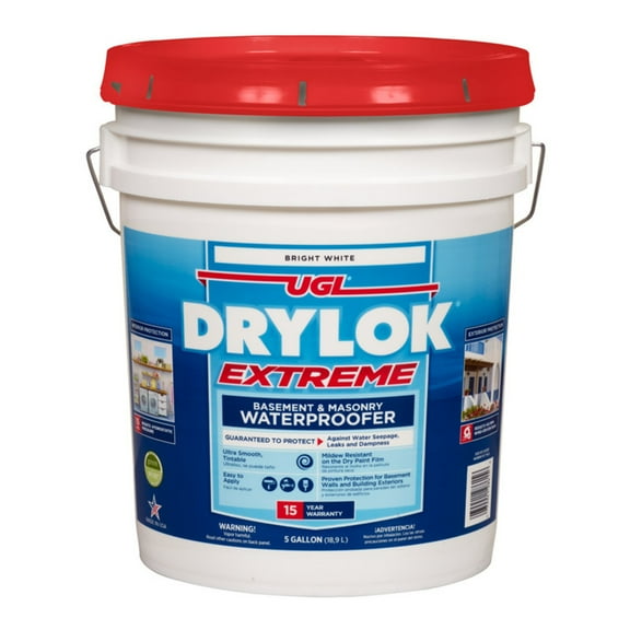 Drylok Latex Base Masonry Waterproofer Latex Interior/Exterior Smooth Finish White 5 Gal