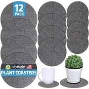 Drymate 12-Pack Plant Coasters (6 Inch, 8 Inch, 10 Inch), (4 of Each), Absorbent Fabric Mats, Waterproof, Protects Surfaces, Fast Drying, For Indoor & Outdoor Plants or Pots