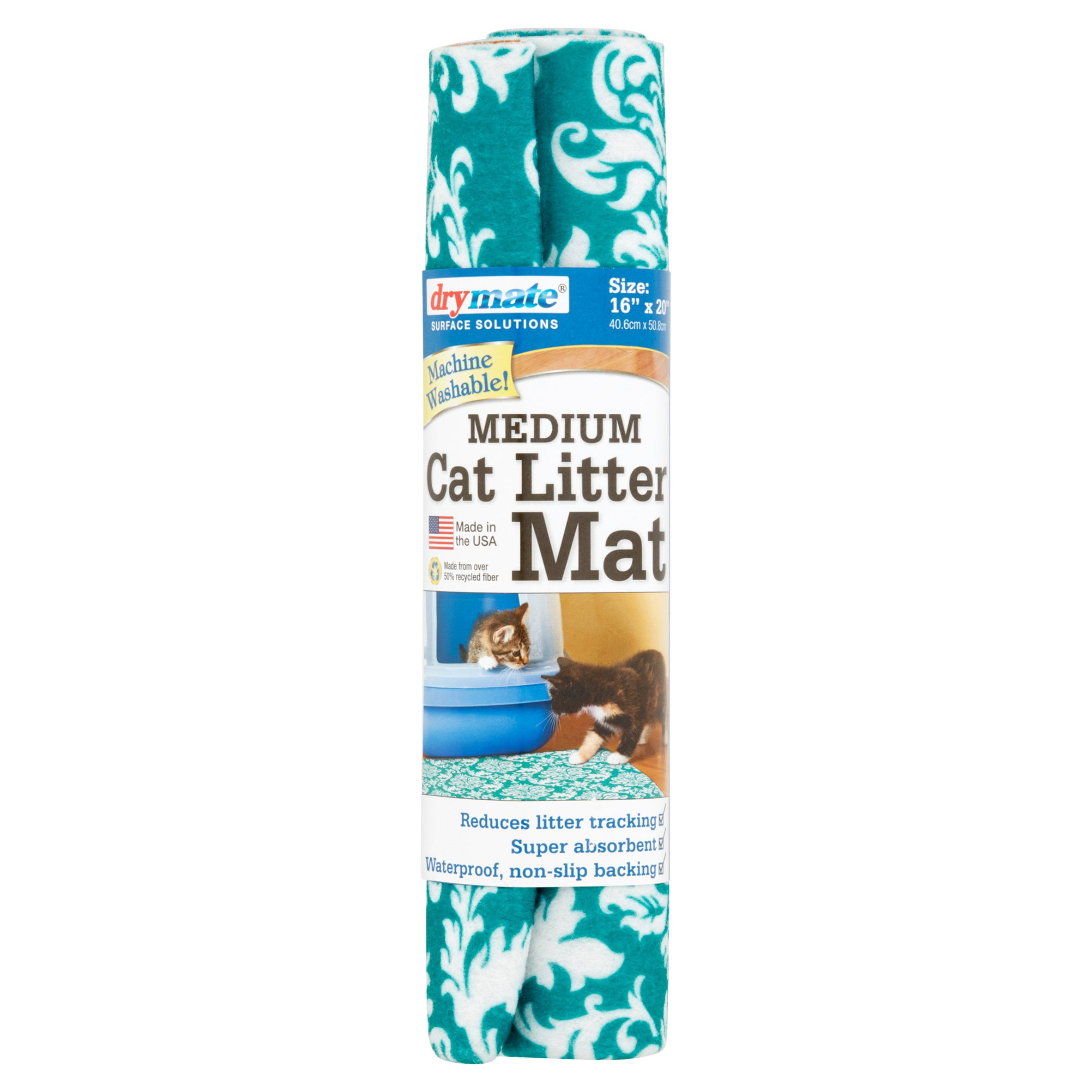Drymate, Cat Litter Mat, Medium, Damask Green