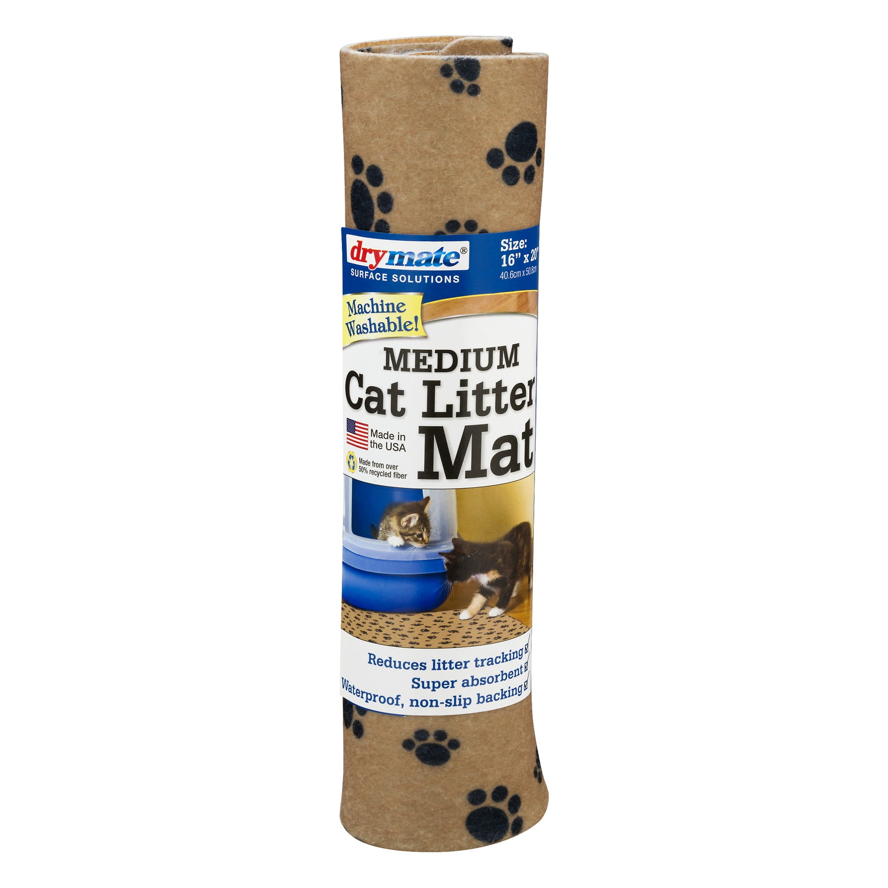Drymate, Cat Litter Mat, Medium, Tan Paw