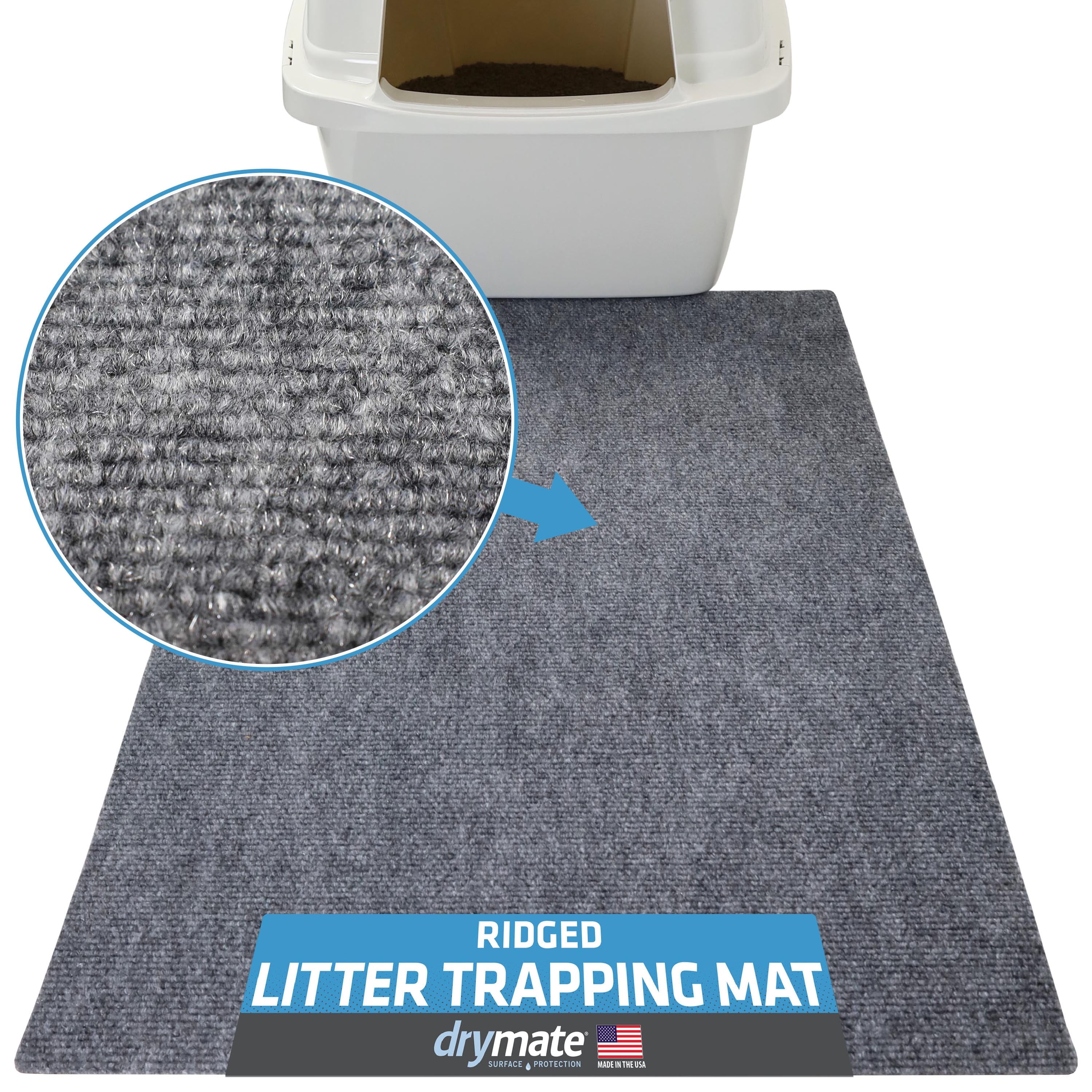 Medium Light Grey Ridged Cat Litter Trapping Mat