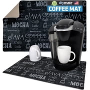 Drymate Coffee Maker Mat, Coffee Station Bar Accessory Protects Kitchen Countertops From Spills, Stains & Scratches, Absorbent, Waterproof, Washable USA Made 12  x 20  Java Chalkboard