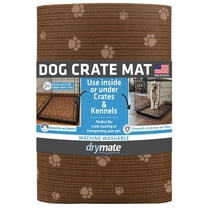 Drymate Dog Crate Mat Liner, Absorbs Urine, Waterproof, Non-Slip, Washable Puppy Pee Pad For Kennel Training - Use Under Pet Cage to Protect Floors, Thin Cut To Fit Design (Brown)(27”x42”)